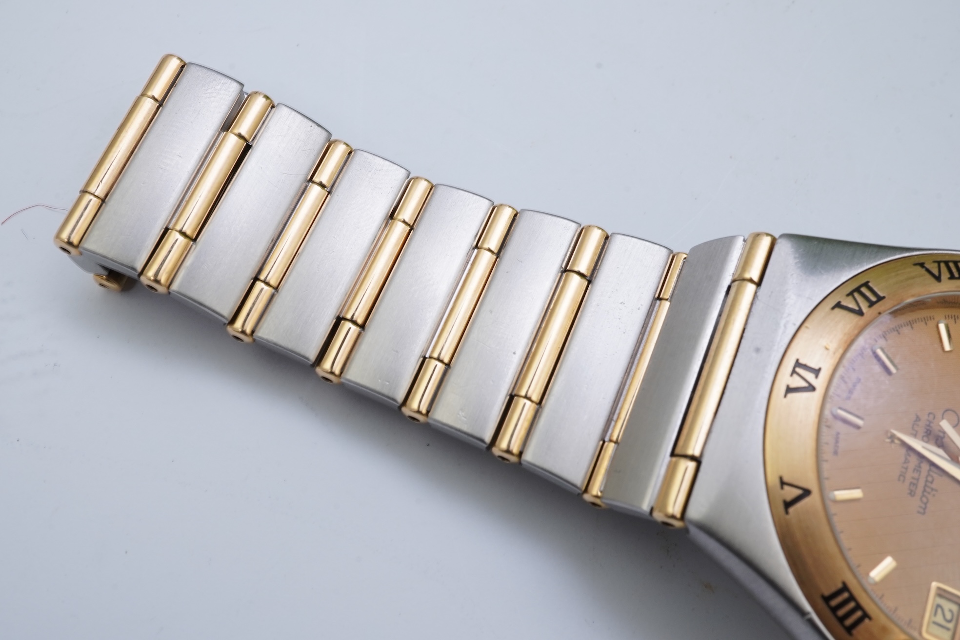 A gentleman's late 20th century steel and gold Omega Constellation Chronometer Automatic wrist watch